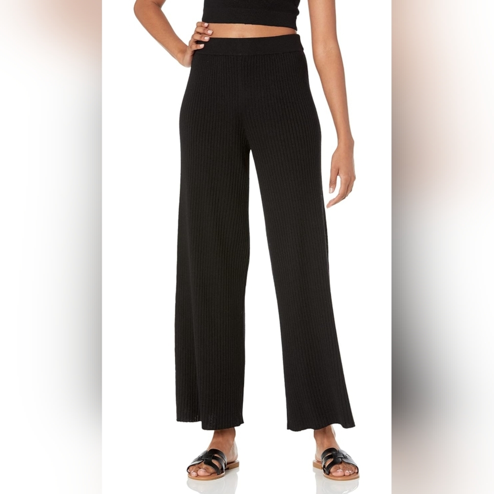 The Drop Catalina Women's Black Pull-On Rib Knit Pants Size 2XL New In Bag